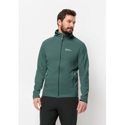 Fleecejacke JACK WOLFSKIN "ALPGRAT HOODED FZ M" Gr. M (50), grün (jade, green) Herren Jacken