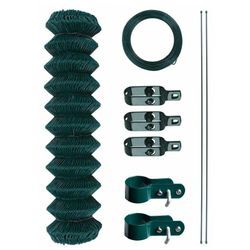 Estexo - Maschendrahtzaun Gartenzaun Zaun-Set Drahtzaun Viereckgeflecht Maschendraht Grün 1,50 x 25 m