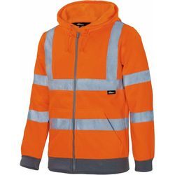 Vizwell Warnschutz-Sweatjacke VWFC14 Gr. s leuchtorange/marine - Triuso