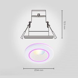 Calex Smart Halo Einbau-Downlight CCT RGB weiß