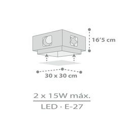 Dalber Moonlight Kinder-Deckenlampe 1-flammig grau