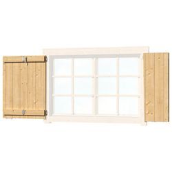 Fensterladen LASITA MAJA, beige (natur), B:129cm H:88cm T:3cm, Holz, Fensterläden