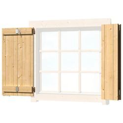 Fensterladen LASITA MAJA, beige (natur), B:54cm H:54cm T:3cm, Holz, Fensterläden