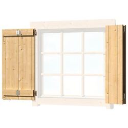 Fensterladen LASITA MAJA, beige (natur), B:88cm H:88cm T:3cm, Holz, Fensterläden