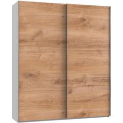 Schwebetürenschrank WIMEX "Level by fresh to go", weiß (weiß, plankeneichefarben), B:200cm H:236cm T:65cm, Schränke