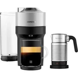 Nespresso VERTUO Pop+ Silver & Aeroccino 4 Vertuo Kaffeemaschine