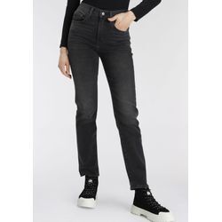 Straight-Jeans LEVI'S "724 High Rise Straight" Gr. 30, Länge 28, schwarz (black denim) Damen Jeans