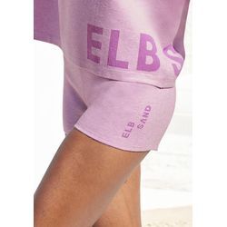 ELBSAND Strickhose '- Strickshorts- Loungeshorts' Rosa Gr. 32/34 für Damen. Mit Logoschriftzug, Logostickerei. Bequem. Nachhaltig.