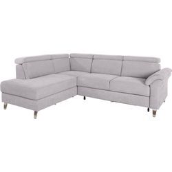 Ecksofa SIT & MORE "Arngast L-Form", silber, B:245cm H:84cm T:194cm, Sofas, inklusive Kopfteilverstellung und Federkern