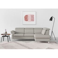 Ecksofa SIT & MORE "Arngast L-Form", grau (light grau), B:245cm H:84cm T:194cm, Sofas, inklusive Kopfteilverstellung und Federkern