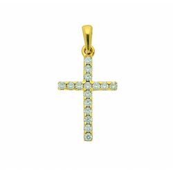 Kette ohne Anhänger ADELIA´S "333 Gold Kreuz mit Zirkonia" Halsketten Gr. Gelbgold 333, goldfarben (gold) Damen Kettenanhänger Halsschmuck Schmuckset - Set mit Halskette