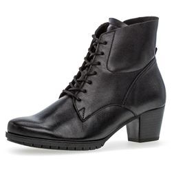 Schnürstiefelette GABOR "Palma", Damen, Gr. 38,5, schwarz, Nappaleder, unifarben, klassisch, Schuhe, mit Innenreißverschluss