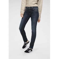Slim-fit-Jeans PEPE JEANS "NEW BROOKE" Gr. 25, Länge 32, blau (h06 stretch ultra dark) Damen Jeans Röhrenjeans mit 1-Knopf Bund und Reißverschlusstasche