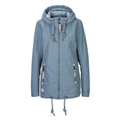 Funktionsjacke RAGWEAR "ZUZKA", Damen, Gr. XS (34), bunt (stone blau), Web, Obermaterial: 100% Polyester. Futter: 100% Polyester, unifarben, kontrastfarbene Details, casual, figurbetont, Langarm, Jacken, stylische Übergangs-Outdoor-Jacke Water repellent coating