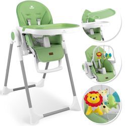 KIDIZ® 3in1 Hochstuhl Kinderhochstuhl inkl. Spielbügel , Babyliege , Kombihochstuhl Babyhochsitz ,7 höhenverstellbar Verstellbare Rückenlehne , mitwachsend ab 0 Monate bis 6 Jahre Babystuhl