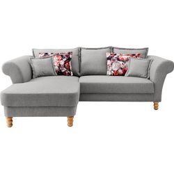 Ecksofa HOME AFFAIRE "Tassilo L-Form", grau, B:262cm H:95cm T:198cm, 100% Polyester, Sofas