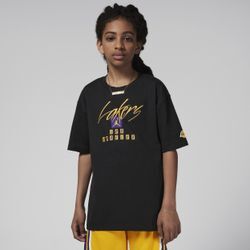 Los Angeles Lakers Courtside Statement Edition Jordan NBA Max90 T-Shirt (ältere Kinder, Jungen) - Schwarz