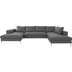 Wohnlandschaft OTTO PRODUCTS "Finnja, U-Form", grau (dunkelgrau), B:351cm H:83cm T:210cm, Struktur fein: aus recycleten PET-Flaschen (100% PES), Sofas, Wohnlandschaft