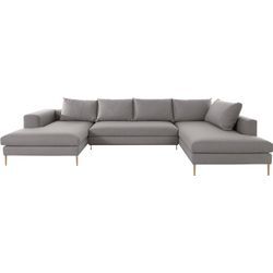 Wohnlandschaft OTTO PRODUCTS "Finnja, U-Form", grau (hellgrau), B:371cm H:83cm T:210cm, Struktur fein: aus recycleten PET-Flaschen (100% PES), Sofas, Wohnlandschaft