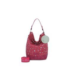 Schultertasche FRITZI AUS PREUSSEN "Izzy07 Olga" Gr. B/H/T: 17 cm x 37 cm x 27 cm, rosa Damen Taschen Handtaschen mit abnehmbarer, kleiner, runder Tasche