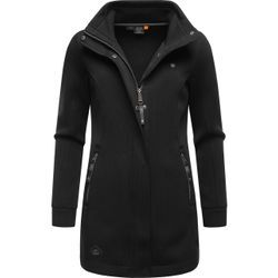 Sweatjacke RAGWEAR "Letrice Bonded", Damen, Gr. L (40), schwarz, Sweatware, Obermaterial:100% Polyester, elegant, tailliert Po-bedeckend, hoch geschlossener Ausschnitt, Langarm Ärmel ohne Ärmelschlitz normaler Saum, Sweatjacken, Elegante Zip-Jacke mit hohem Kragen in Feinstrickoptik