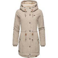 Winterjacke RAGWEAR "Canny Corduroy" Gr. S (36), beige Damen Jacken stylischer Cordmantel mit Kapuze