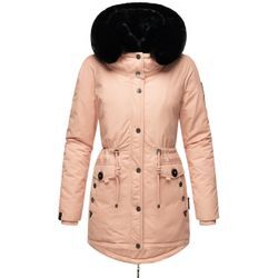 Wintermantel NAVAHOO "Sweety Deluxe", Damen, Gr. L (40), rosa, Obermaterial: 60% Baumwolle, 40% Nylon, Futter: 100% Polyester, Wattierung: 100% Polyester, Ärmelfutter: 100% Polyester, Kunstpelz: 90% Polyacryl, 10% Polyester, casual, figurumspielend Po-bedeckend, Langarm Ärmel ohne Ärmelschlitz Rippstrickbündchen, Mäntel, modischer Winterparka mit großer doppelter Kapuze