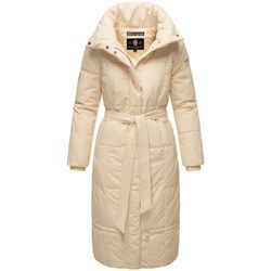 Steppmantel NAVAHOO "Mirenaa", Damen, Gr. L (40), beige (creme), Oberstoff: 100% Polyester, Futter: 100% Polyester, Wattierung: 100% Polyester, Ärmelfutter: 100% Polyester, modisch, gerade ca. Mitte Wade, hoch geschlossener Ausschnitt, Langarm Ärmel ohne Ärmelschlitz Rippstrickbündchen, Mäntel, Stylischer Damen Wintermantel mit Gürtel