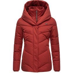 Anorak RAGWEAR "Natesa Intl." Gr. L (40), rot Damen Jacken stylische Winterjacke mit V-Steppung und Kapuze