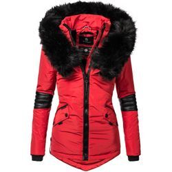 Winterjacke NAVAHOO "Nirvana" Gr. S (36), rot Damen, Oberstoff: 100% Polyester, Futter: Wattierung: Ärmelfutter: Kunstpelz: 90% Polyacryl, 10% Jacken edle Steppjacke m. schwarzem Kunstpelzkragen