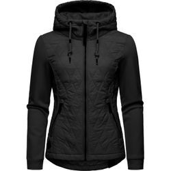 Outdoorjacke RAGWEAR "Lucinda", Damen, Gr. 4XL (48), grau (dunkeltitanfarben), Obermaterial: 100% Polyester, Obermaterial Ärmel: 100% Baumwolle, Futter: 100% Polyester, Wattierung: 100% Polyester, sportlich, figurbetont hüftbedeckend, Langarm Ärmel ohne Ärmelschlitz normaler Saum, Jacken, Steppjacke aus modernem Materialmix mit Kapuze