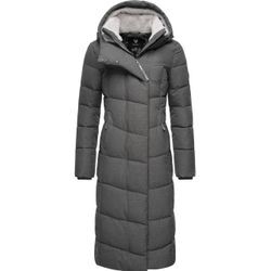 Wintermantel RAGWEAR "Pavla Long" Gr. 5XL (50), grau, Damen, Außenmaterial: 100% Polyester, Innenfutter: 100% Polyester, Wattierung: 100% Polyester, Mäntel, extralanger Winterparka mit Teddyfutter und Kapuze