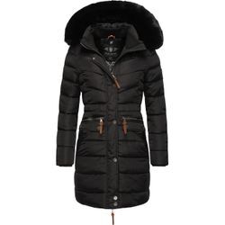 Steppmantel NAVAHOO "Paula" Gr. M (38), blau (schwarz) Damen Mäntel stylischer Winter Parka m. edlem Fellimitat