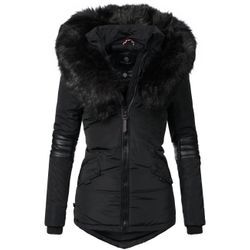 Winterjacke NAVAHOO "Nirvana" Gr. L (40), schwarz, Damen, Oberstoff: 100% Polyester, Futter: 100% Polyester, Wattierung: 100% Polyester, Ärmelfutter: 100% Polyester, Kunstpelz: 90% Polyacryl, 10% Polyester, clean, unifarben, Jacken, edle Steppjacke m. schwarzem Kunstpelzkragen