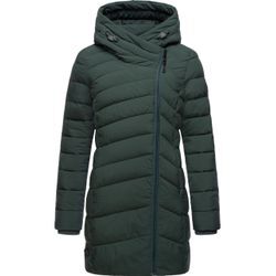 Wintermantel RAGWEAR "Teela" Gr. L (40), grün (dunkelgrün) Damen Mäntel Warmer Steppmantel mit hohem Kragen