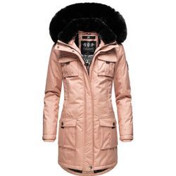 Wintermantel NAVAHOO "Tiniis", Damen, Gr. S (36), rosa, Oberstoff: 56% Nylon, 44% Polyester, Futter: 100% Polyester, Wattierung: 100% Polyester, Ärmelfutter: 100% Polyester, Kunstpelz: 90% Polyacryl, 10% Polyester, modisch, figurbetont ca. Mitte Oberschenkel, Langarm Ärmel ohne Ärmelschlitz Rippstrickbündchen, Mäntel, Parka mit abnehmbarer Kapuze und extra Einkaufstasche