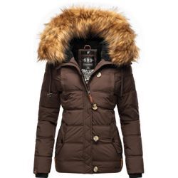 Winterjacke NAVAHOO "Zoja" Gr. S (36), braun (dunkelbraun), Damen, Oberstoff: 100% Polyester, Futter: 100% Polyester, Wattierung: 100% Polyester, Ärmelfutter: 100% Polyester, Kunstpelz: 90% Polyacryl, 10% Polyester, Jacken, stylische Steppjacke mit Kunstpelz Kapuze