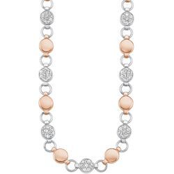 Collier S.OLIVER "9239436" Halsketten Gr. Edelstahl, Länge: 45 cm Breite: 7 mm, rosegold (silberfarben, roségoldfarben, kristallweiß) Damen mit Kristallstein