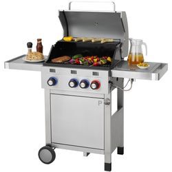 Gasgrill TEPRO "Wellington 3", silber (edelstahlfarben), B:120cm H:111cm T:54cm, Grills, BxTxH: 120x54x111 cm