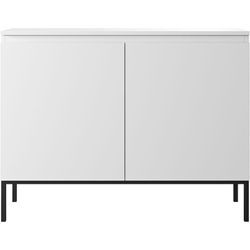 Selsey - Bemmi - Sideboard Kommode 2-türig, Weiß mit schwarzen Beinen, 100 cm