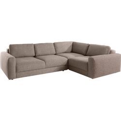 Ecksofa PLACES OF STYLE "Bloomfield, L-Form", beige (portabella), B:304cm H:84cm T:224cm, 100% Polyester, Sofas, extra tiefe Sitzfläche, wahlweise mit Sitztiefenverstellung