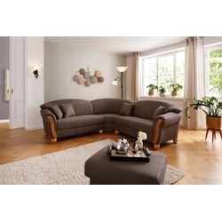 Ecksofa HOME AFFAIRE "Milano Vintage, L-Form", braun, B:233cm H:83cm T:81cm, Sofas, mit Federkern, Bezug in Vintageoptik, incl. 4 Zierkissen