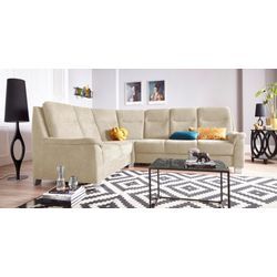 Ecksofa SIT & MORE "Boccaccio L-Form", beige (creme), B:265cm H:104cm T:215cm, Kunstleder SOFTLUX, Luxus-Microfaser (90% Polyester, 10% Polyamid), Flachgewebe (100% Polyester), Sofas, mit Federkern und Kopfteilverstellung, wahlweise mit Bettfunktion