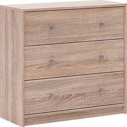 Schubkastenkommode HOME AFFAIRE Sideboards Gr. B/H/T: 72,4 cm x 68,3 cm x 30,1 cm, 3 St., braun (walnussfarben) Stauraum, Knopfgriffe, einfache Selbstmontage, 72,4 x 68,3 30,1 cm