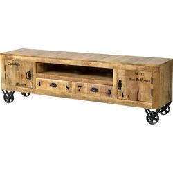 Lowboard SIT "Rustic", beige (natur), B:200cm H:55cm T:40cm, Massivholz, Sideboards, Shabby Chic, Vintage