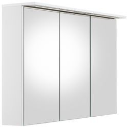 Spiegelschrank SCHILDMEYER "Profil 16", weiß, B:120,5cm H:72,5cm T:16cm, FSC-zertifizierter Holzwerkstoff, Schränke, Breite 120 cm, 3-türig, 2x LED-Beleuchtung, Schalter-/Steckdosenbox