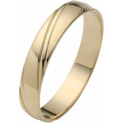 Trauring FIRETTI "Schmuck Geschenk Gold 375 Hochzeit Ehering "LIEBE"" Fingerringe Gr. 16,5, ohne Brillant, Gelbgold 585, 4mm, goldfarben (gelbgoldfarben) Made in Germany, wahlweise mit oder ohne Brillant