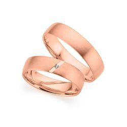 Trauring PHÖNIX "Schmuck Geschenk Gold 333 Trauring Ehering LIEBE versch. Varianten" Gr. 49, rosa (roségoldfarben), Fingerringe, 49, 0,01 ct SI = kleine Einschlüsse mit Brillant, Roségold 333, 5,0mm, Rosu00e9gold 333, Made in Germany, wahlweise mit oder ohne Brillant