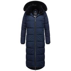 Winterjacke NAVAHOO "Knuddelfee" Gr. L (40), blau (navy) Damen Jacken mit hoch schließendem Kragen