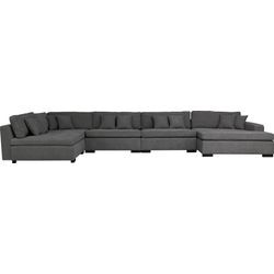 Wohnlandschaft "Skara XXL U-Form", grau (dunkelgrau), B:510cm H:86cm T:250cm, 100% Polyester, GUIDO MARIA KRETSCHMER HOME & LIVING, Sofas, Lounge-Sofa XXL mit Federkern-Polsterung, in vielen Bezugsvarianten